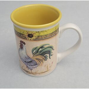 Gibson Everyday Daybreak Rooster Coffee‎ Mug Sunflower Yellow